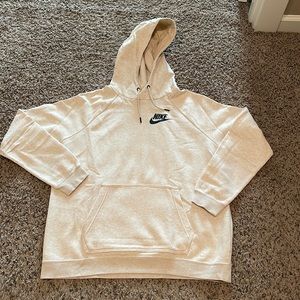 Nike Women’s Oatmeal-color Fleece Hoodie size Large